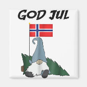 God jul Norwegian gnome t fröhliche Weihnachten no Magnet (Vorne)