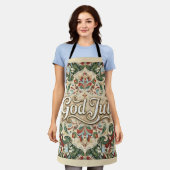 God Jul Norwegian Norway Christmas Apron Schürze (Getragen)