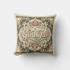 God Jul Norwegian Norway Christmas Throw Pillow Kissen