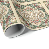 God Jul Norwegian Norway Christmas Wrapping Paper Geschenkpapier (Rolleneckpunkt)