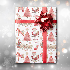 God Jul Scandinavian Images Holiday Geschenkpapier