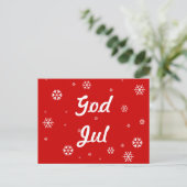 God Jul Snowflakes Postkarte (Stehend Vorderseite)