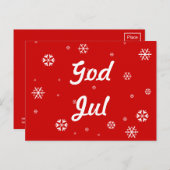 God Jul Snowflakes Postkarte (Vorne/Hinten)