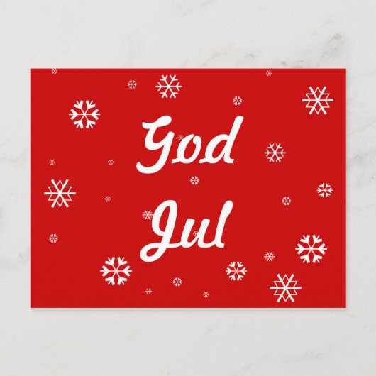 God Jul Snowflakes Postkarte (Vorderseite)