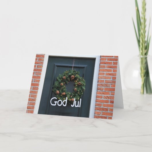 God Jul Swedisch Christmas Card Feiertagskarte (Vorderseite)