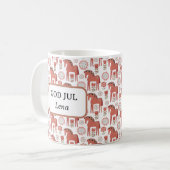 God Jul Swedish Christmas Dala Horse Kaffeetasse (Vorderseite Links)