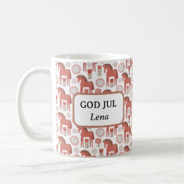 God Jul Swedish Christmas Dala Horse Kaffeetasse