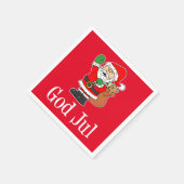 God Jul Swedish Christmas Santa Napkins Serviette (Ecke)