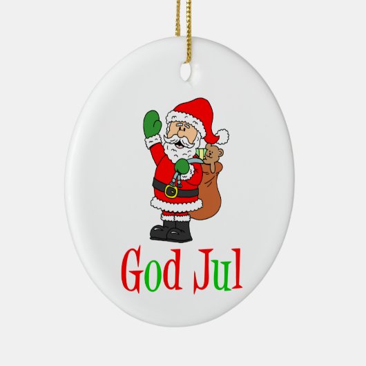 God Jul Swedish Christmas Santa Ornament (Rechts)