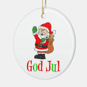 God Jul Swedish Christmas Santa Ornament (Links)