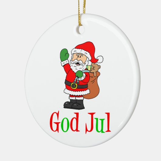 God Jul Swedish Christmas Santa Ornament (Links)