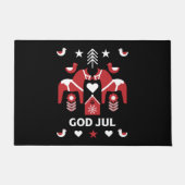 God Jul Swedish Folk Art Fußmatte (Vorderseite)