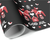 God Jul Swedish Folk Art Geschenkpapier (Rolleneckpunkt)