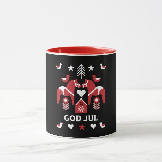 God Jul Swedish Folk Art L Tasse (Zentrum)