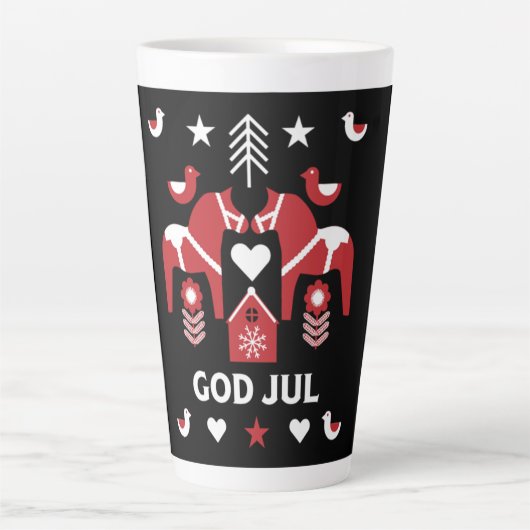 God Jul Swedish Folk Art Milchtasse (Vorderseite)