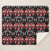 God Jul Swedish Folk Art Sherpa Blanket Sherpadecke (Vorderseite (Horizontal))