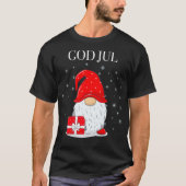 God Jul Swedish Frohe Christmas Sweden Tomte Gnome T-Shirt (Vorderseite)