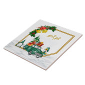God Jul Swedish Gnomes Green Couple Keramik Tile Fliese (Seite)