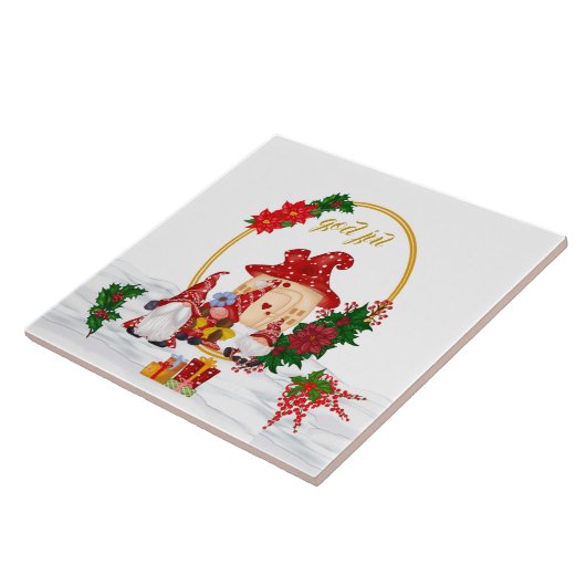 God Jul Swedish Gnomes Red Family Fliese (Seite)