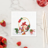 God Jul Swedish Gnomes Red Family Serviette (Beispiel)