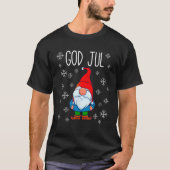 God Jul Swedish Tomte Gnome Scandinavian Merry Chr T-Shirt (Vorderseite)