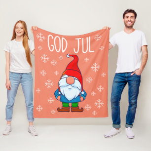 God Jul, Swedish Tomte Gnome, skandinavisches Merr Fleecedecke