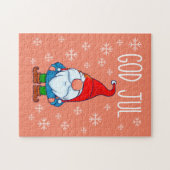 God Jul, Swedish Tomte Gnome, skandinavisches Merr Puzzle (Horizontal)