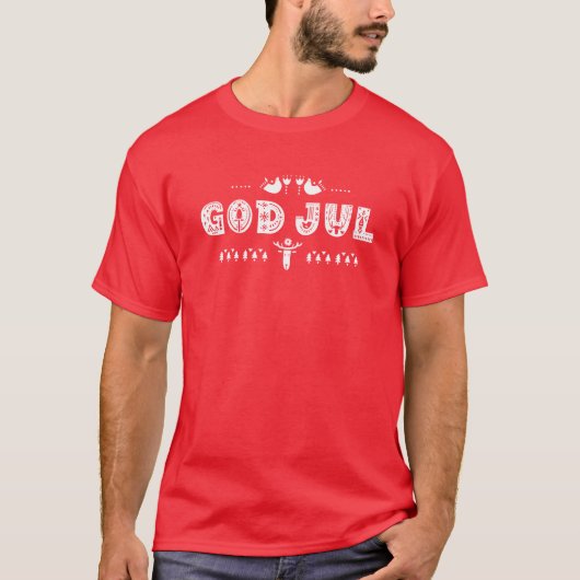God Jul Swedish Ugge Christmas Scandinavian Script T-Shirt (Vorderseite)