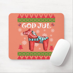 God Jul Ugly Christmas Long Sleeve Scandinavian Da Mousepad