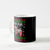 God Jul Ugly Scandinavian Dala Horse Kaffeetasse (Vorderseite Links)