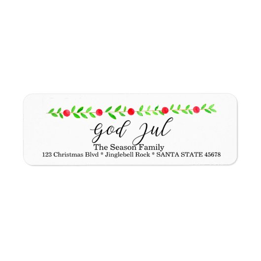 God Jul, Watercolor Christmas banner (Vorne)