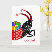 God Jul Weihnachten Goat Swedish Christmas Karte (Gelbe Blume)