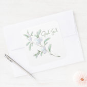 God Jul White Winter Berries Square Sticker (Umschlag)