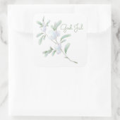 God Jul White Winter Berries Square Sticker (Tasche)