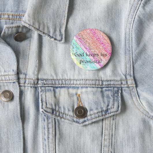 "God Keeps His Versprechen!" Rainbow Button (Beispiel)