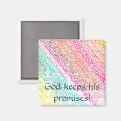 "God Keeps His Versprechen!" Rainbow Magnet (Vorderseite/Rückseite)