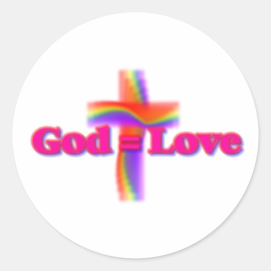 God=Liebe Rainbow Sticker (Vorderseite)