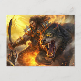 God Loki unchained the Fenris Wolfs Postkarte