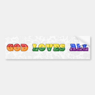 "God Loves All" Gay/LGBTQIA+/Queer Christian Pride Autoaufkleber