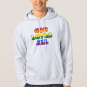 "God Loves All" Gay/LGBTQIA+/Queer Christian Pride Hoodie (Vorderseite)
