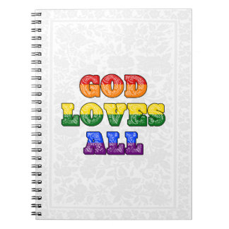 "God Loves All" Gay/LGBTQIA+/Queer Christian Pride Notizblock