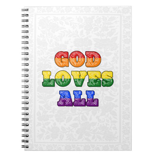 "God Loves All" Gay/LGBTQIA+/Queer Christian Pride Notizblock (Vorderseite)