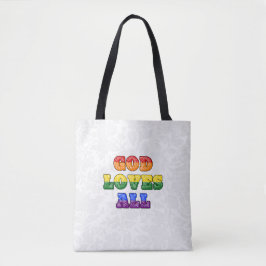 "God Loves All" Gay/LGBTQIA+/Queer Christian Pride Tasche
