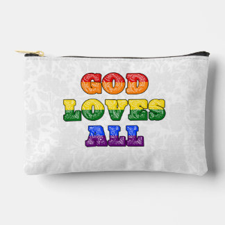"God Loves All" Gay/LGBTQIA+/Queer Christian Pride Zubehörtasche