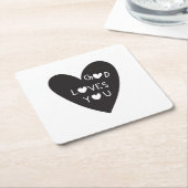 God loves you rechteckiger pappuntersetzer (angewinkelt)