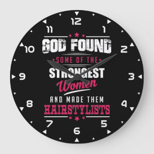 God Made HairStylists Hilarious Profession Design Große Wanduhr