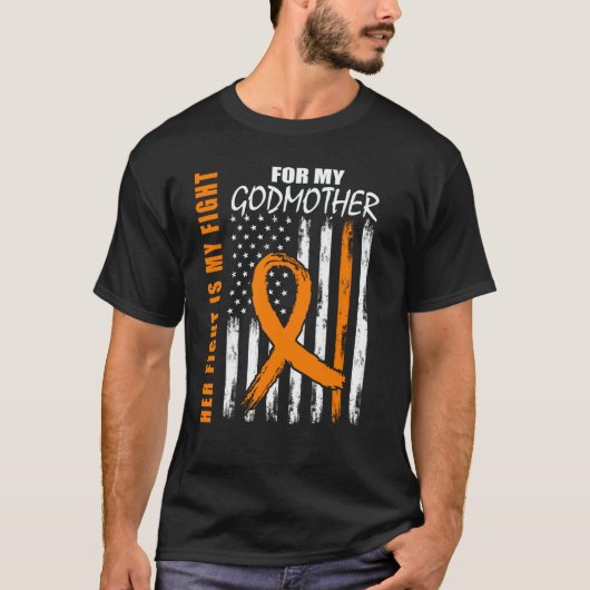 God Mom Family Fight Godmother Leukemia Awareness  T-Shirt (Vorderseite)