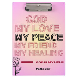 God, My Love & Help Psalm 28:7 Klemmbrett