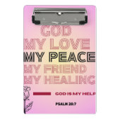God, My Love & Help Psalm 28:7 Mini Klemmbrett (Vorderseite)