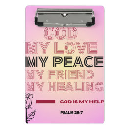 God, My Love & Help Psalm 28:7 Mini Klemmbrett